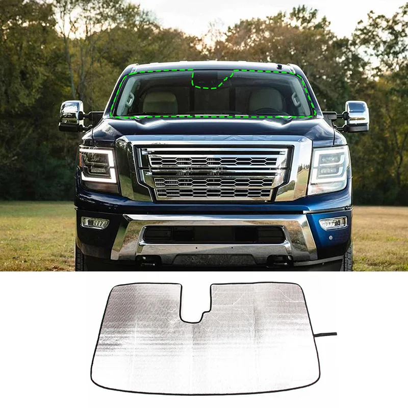 

For Nissan Titan 2016-2023 aluminum foil Car Front Windshield Full window glass Sun Protection Parasol Car Accessories