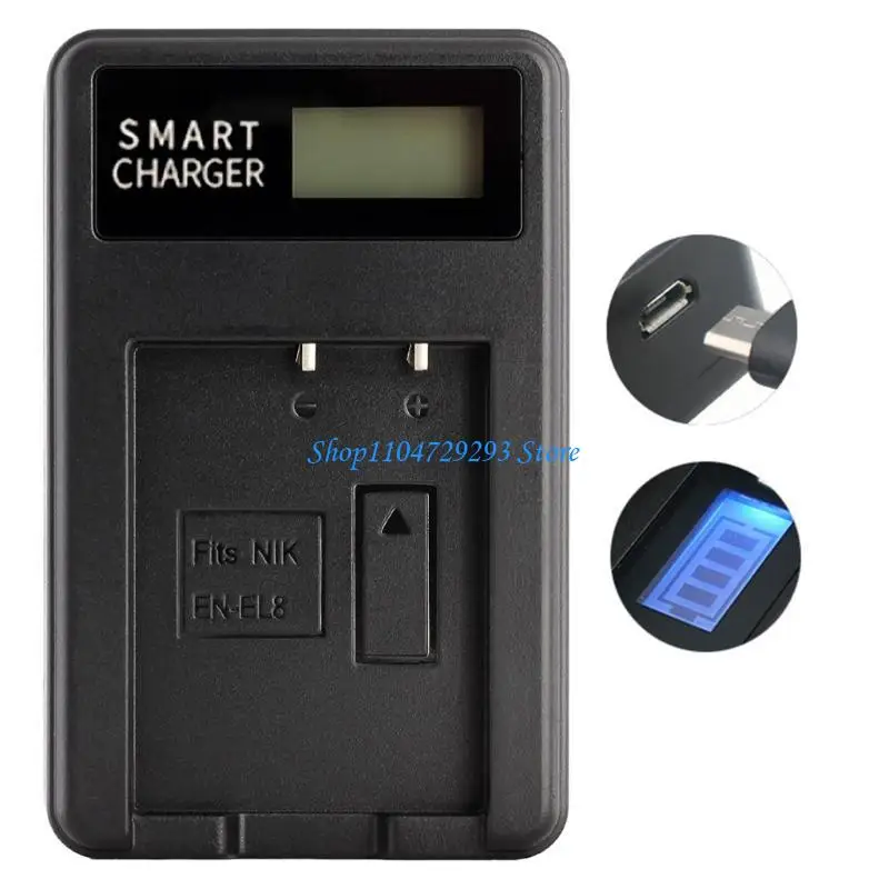 Фото EN-EL8 ЖК-USB зарядное устройство для камеры, зарядная док-станция для S52C P1 P2 S50 S50C S51 S51C S52 S7c, батарея камеры №3