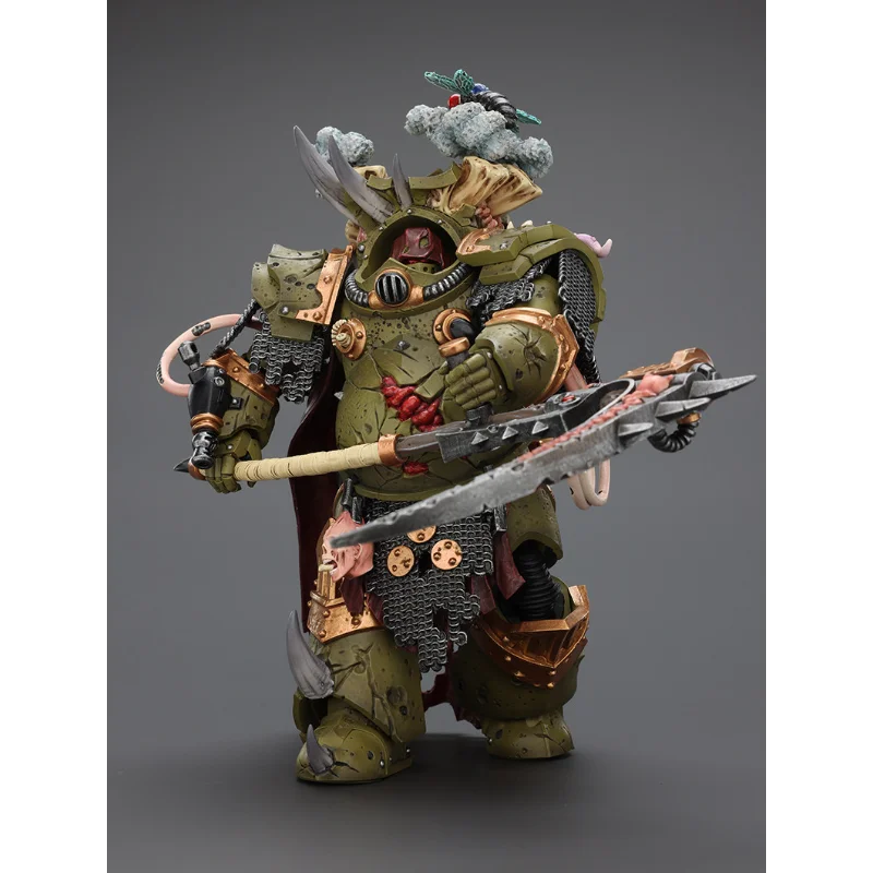 Фото Коллекционная фигурка JOYTOY 1/18 Warhammer 40k Death Guard Deathshroud Terminator с перчатками Manreaper и Plaguespurter №2