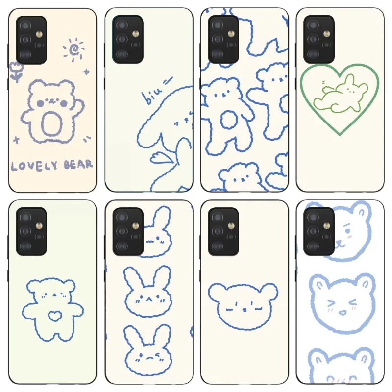 

Cartoon Cute Phone Case For Samsung Galaxy S6 S7 S8 S9 S10 S21 S22 Plus Ultra Soft Black Phone Cover