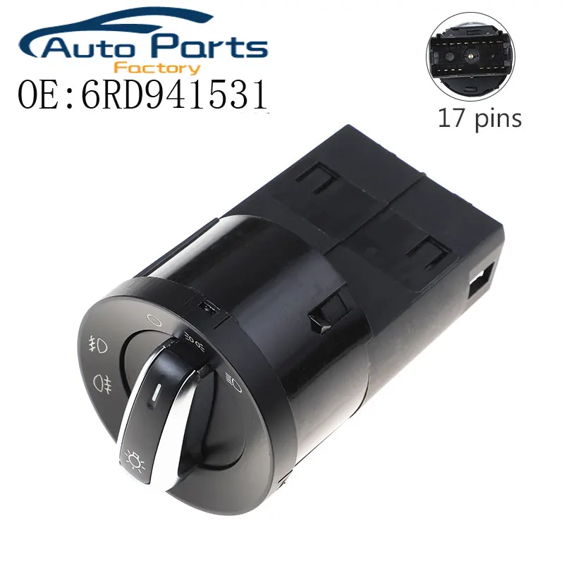 

Chrome Headlight Fog Lamp Switch For AUDI A4 8E B6 TT 8N Transporter T5 For VW Polo 6R Jetta IV VI 6 6RD941531