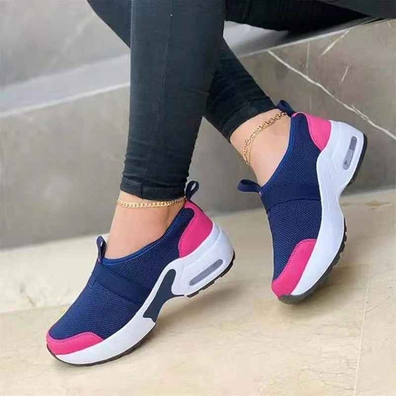 

Women Shoes Vulcanized Sneakers Platform Patchwork Ladies Shoes Casual Breathable Wedges Walking Sneakers