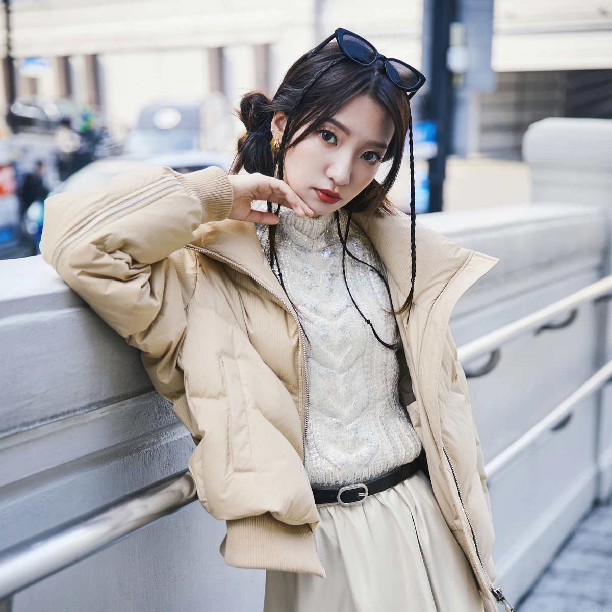 Женский пуховик BOSIDENG с воротником-стойкой