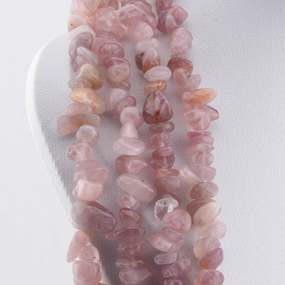 Натуральные Мадагаскарские бусины из розового кварца с неровным чипом 6 мм-10 мм