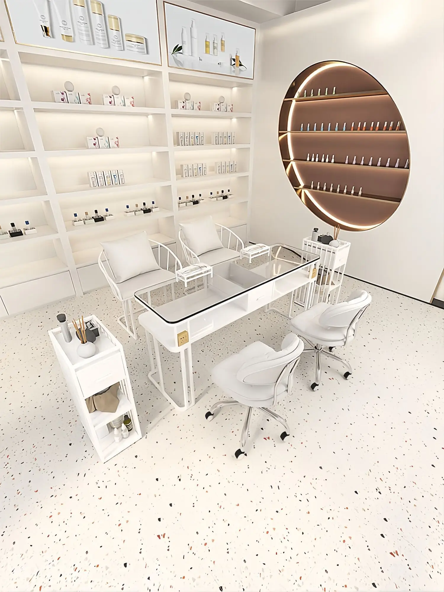 Простая стеклянная настольная Профессиональная Мебель для маникюра салонная