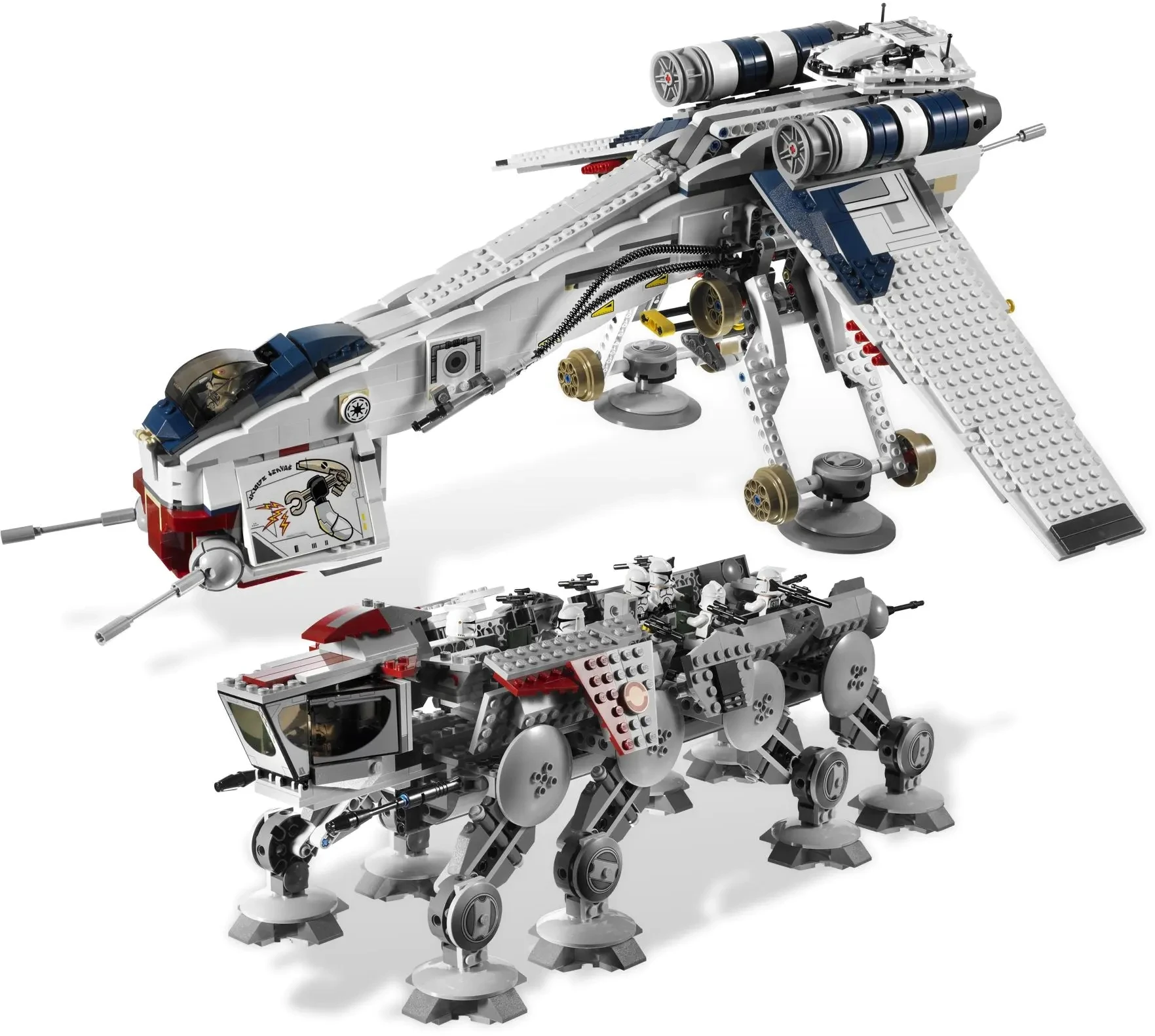 

Disney Stars Spaceship Wars Republic Dropship with AT-OT Walker Gunship Model 10195 Building Blocks Bricks Toy Gifts Kid 10195
