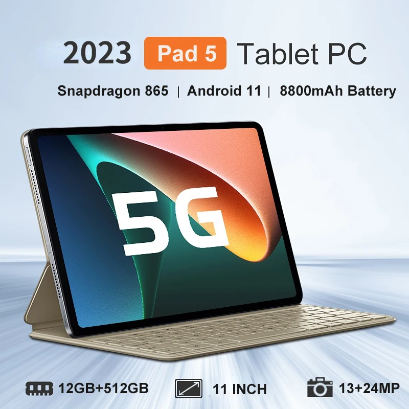 

Планшет Gloabl Version New Pad 5, Android, Snapdragon 865, две SIM-карты, 12 Гб, 512 ГБ, планшеты, ПК, камера 13 МП + 24 МП, 8800 мАч, планшет
