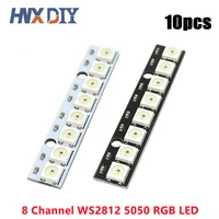 10pcs samiore 8bits 8 channel ws2812b 5050 rgb led lights built in full color driven development board