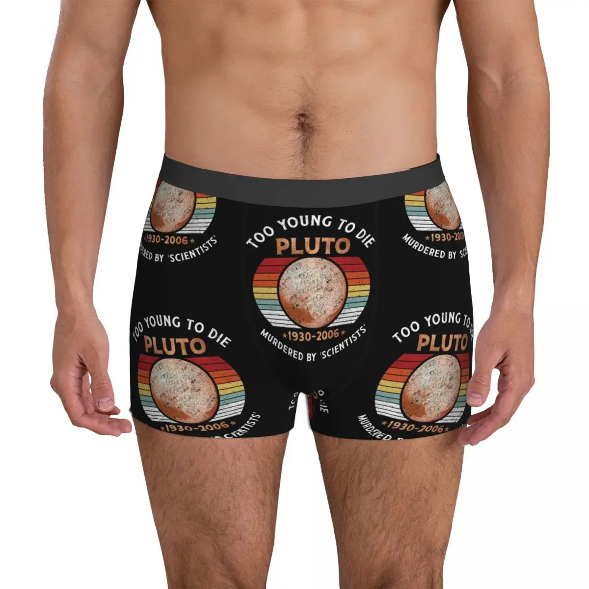 Pluto Never Forget Underwear reminder memory galaxy space planet Man Boxer Brief Comfortable Boxershorts High Quality Underpants