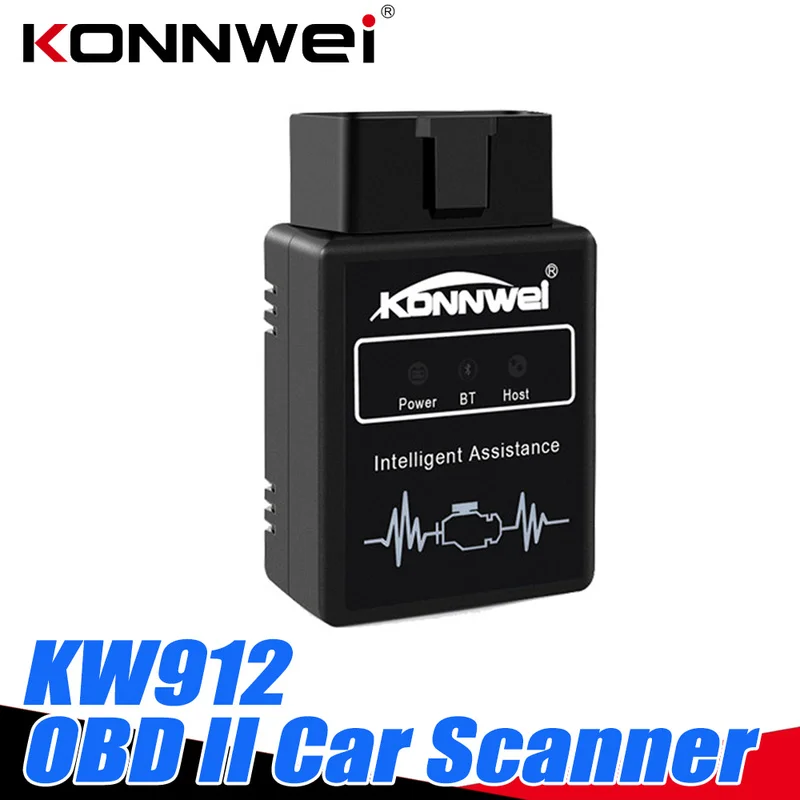 

KONNWEI KW912 OBDII Bluetooth 3.0 OBD2 OBD V1.5 II Auto Code Scanner Adapter Scan Tool Error Diagnostic Tester Kw 912