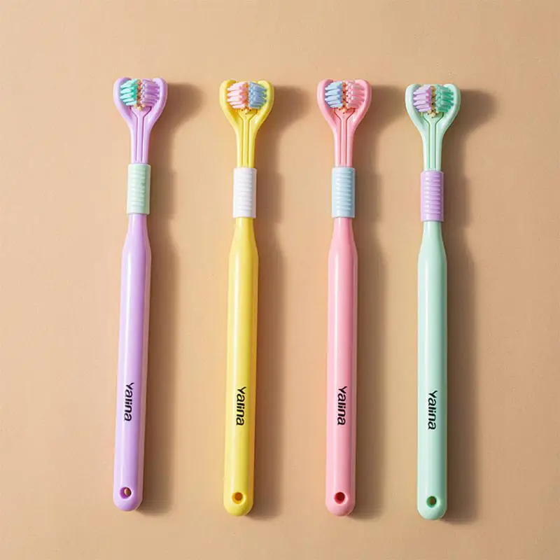 

Toothbrush Three Sided Super Soft Toothbrush Brush Head Triple Deep Cleaning Tooth Oral Hygiene Care 3 Head Toothbrush