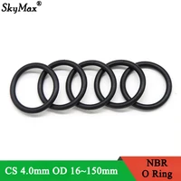 10pcs black o ring gasket cs 4mm od 16mm 150mm nbr automobile nitrile rubber round o type corrosion oil resistant seal washer