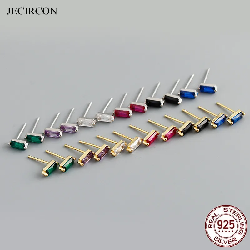 

Женские серьги-гвоздики из серебра 925 пробы с разноцветным Цирконом