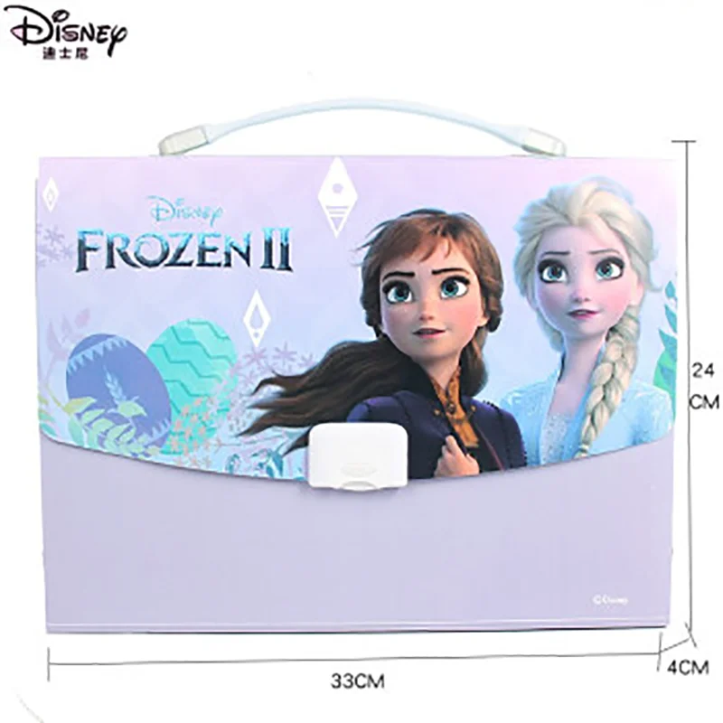 

UME E0098F2 Disney Frozen Series Multi-Layer Document Bag A4 12 Grids Folder Student Handbag Storage File Package Business