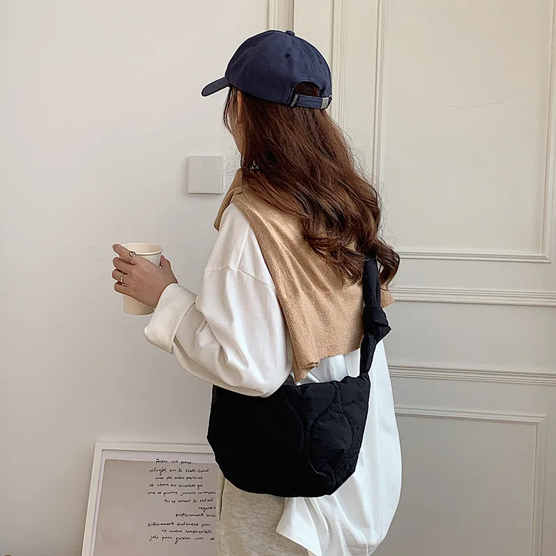 Diinovivo Vintage Women Shoulder Bag 2023 New Sewing Thread Design Messenger Bag Casual Hobos Bag Female Crossbody Bag WHDV2251