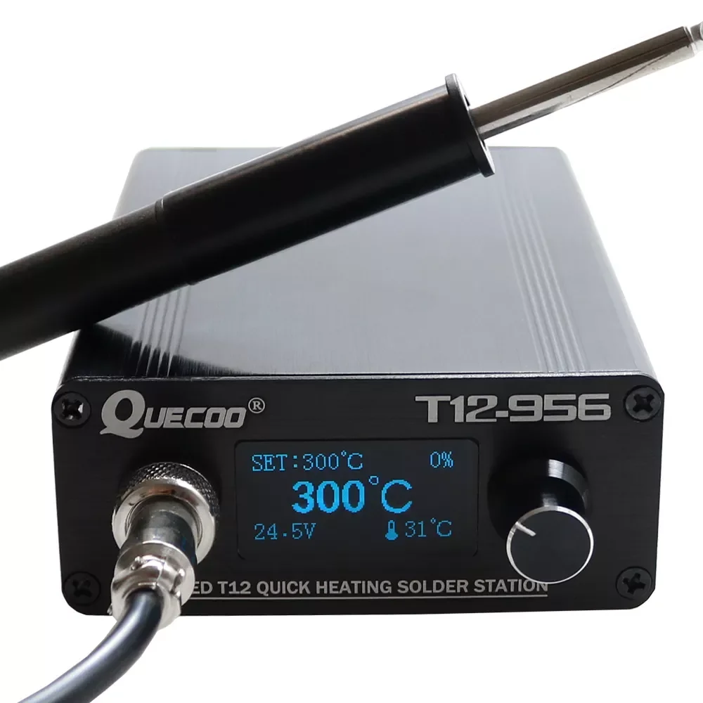 T12-956 OLED-STC 1.3 inch Digital display soldering station big screen With T12-P9 Plastic handle and K solder iron tip