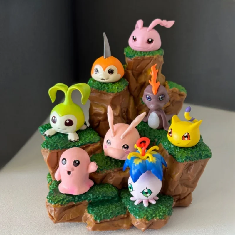 Фото Аниме Digimon Adventure 8 стилей для раннего детства, набор Gabumon Pyocomon Koromon Mochimon Tokomon Plotmon, настольный орнамент, игрушки №3