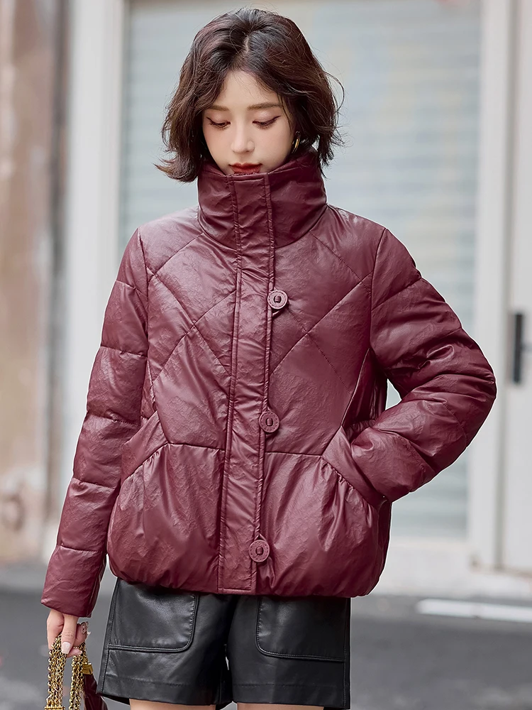 Европейские товары кожаное пальто с шерстяной подкладкой верхняя одежда для