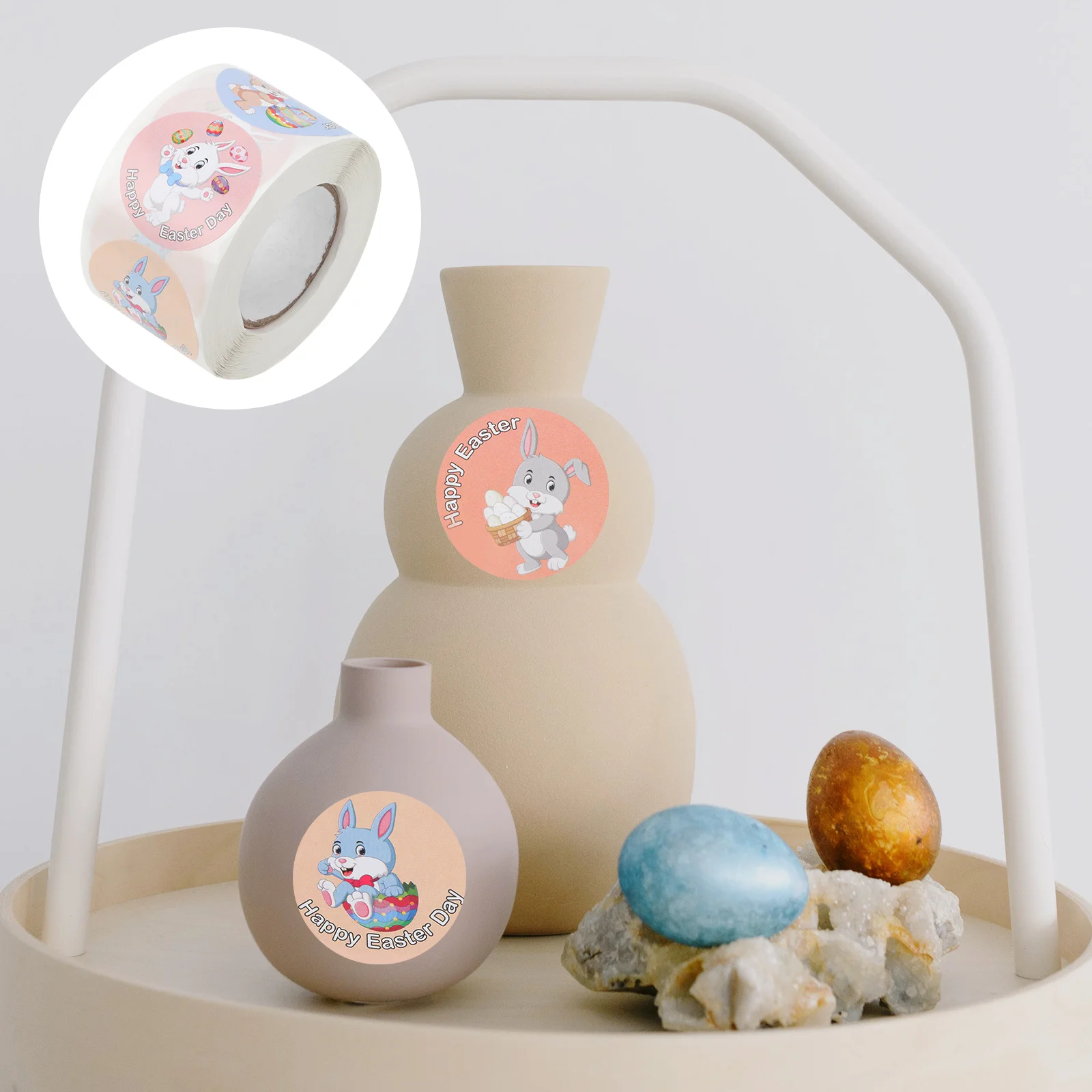

1 Roll Easter Bunny Gift Wrapping Stickers Easter Bunny Design Sealing Stickers