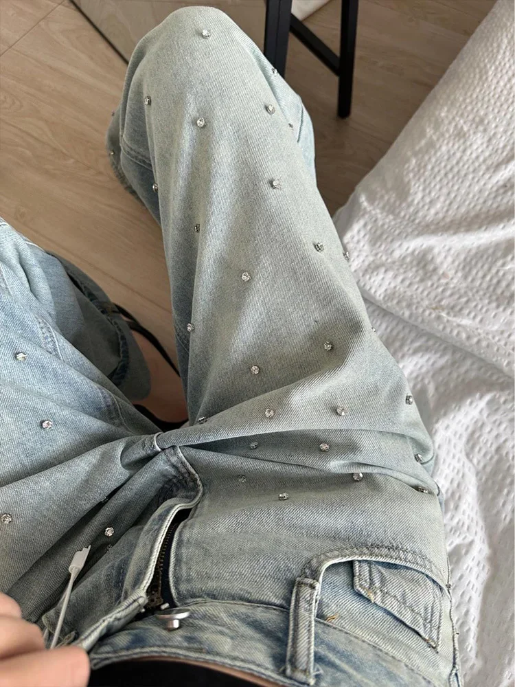 Женские свободные плиссированные джинсы с высокой талией