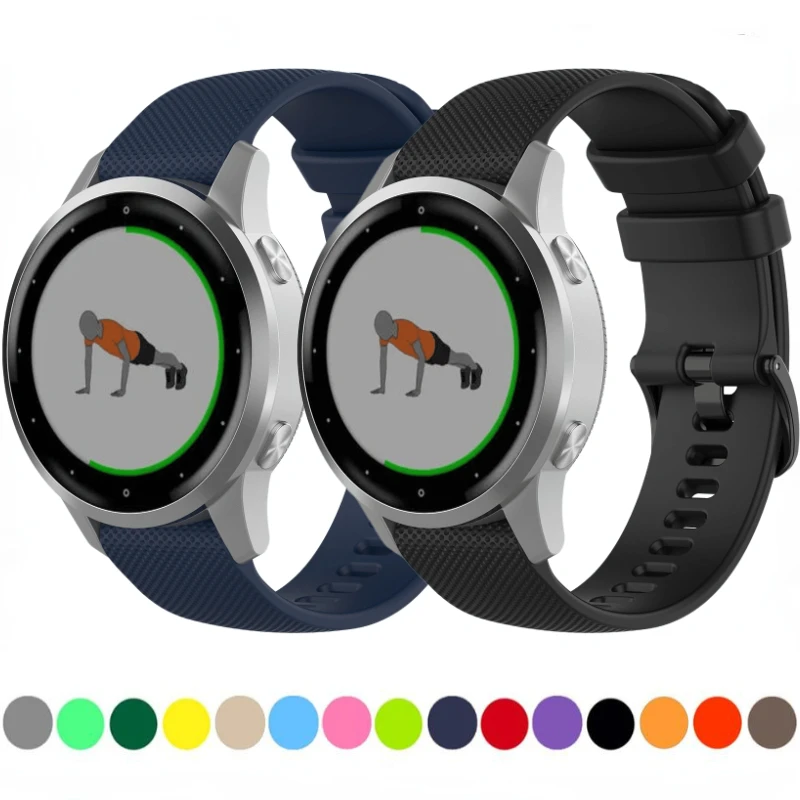 

22mm 20mm Silicone Strap For Samsung watch 46mm 42mm/Active 2/Huawei watch GT2/Amazfit GTR band For Samsung Galaxy 5/4/3 Correa