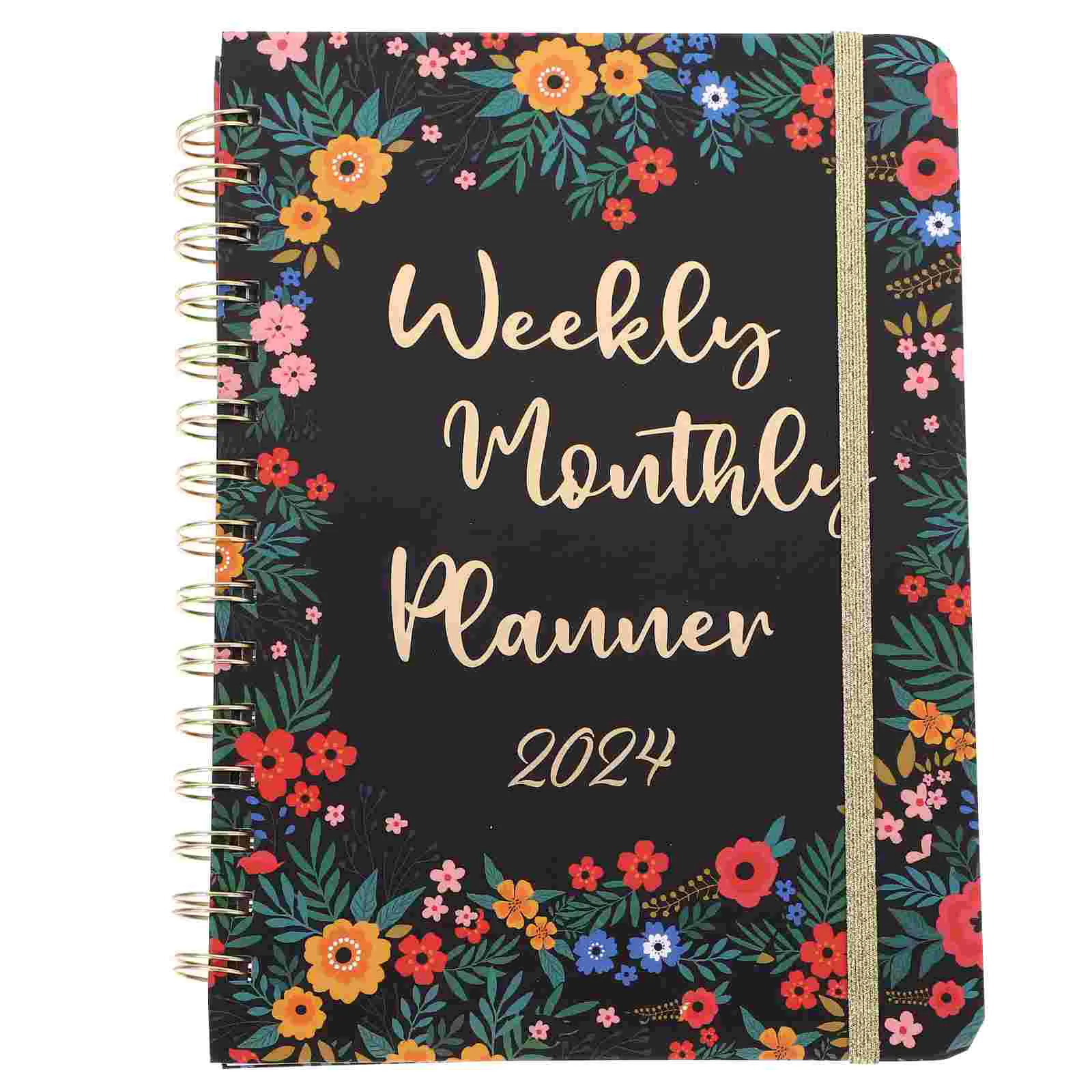 

Тетрадь на спирали с цветочным рисунком для заметок, академический планировщик, портативный планировщик для расписания