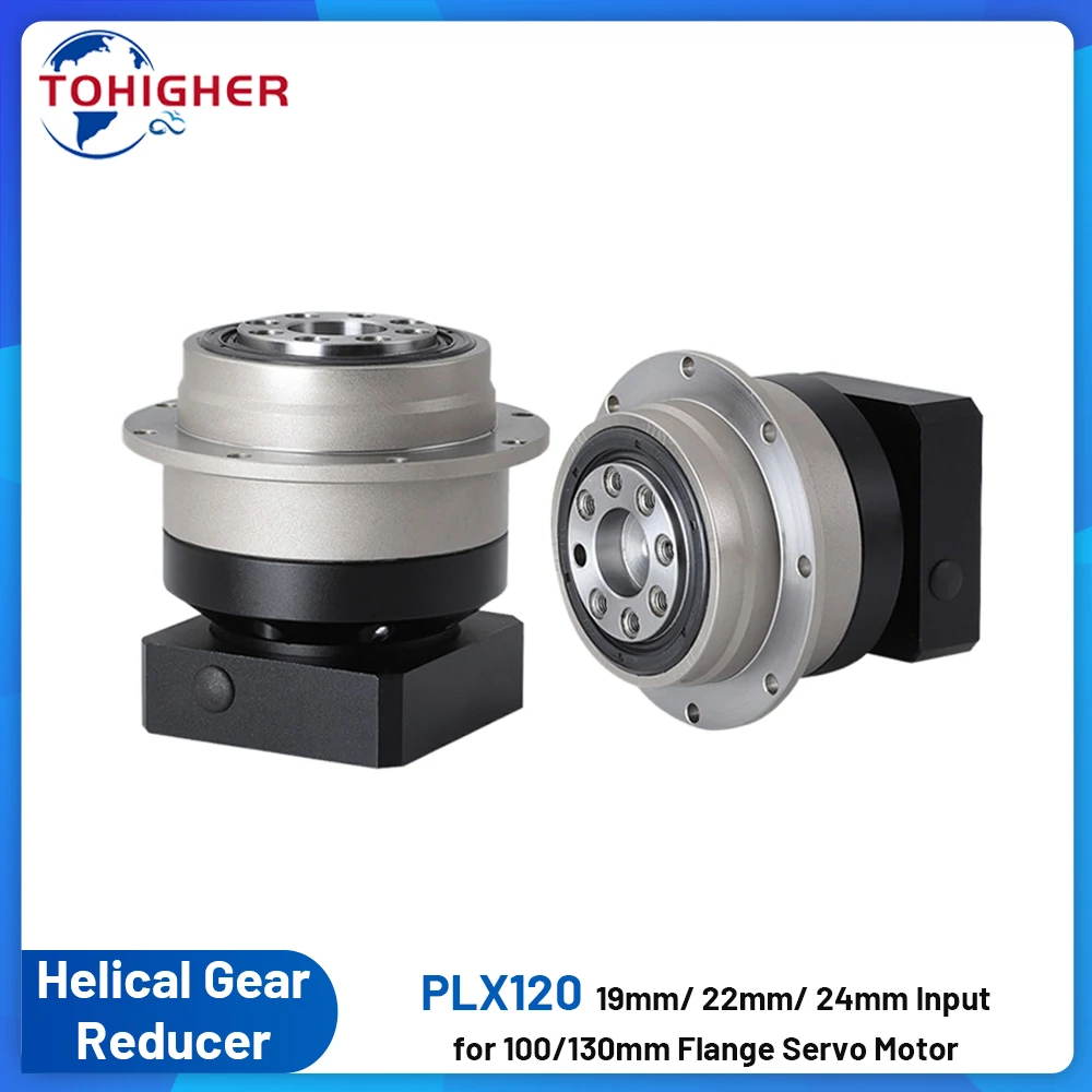 

110/130mm Flange Flange Output Helical Gear Reducer Planetary Gearbox 4:1-100:1 19,22,24mm Input for 1KW 1.5KW-3kw Servo Motor