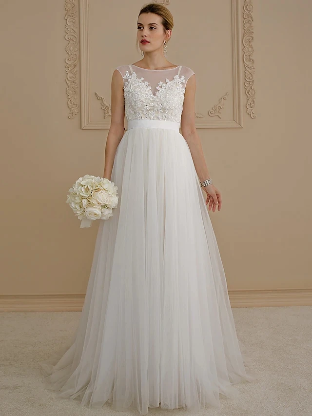 

Длинные свадебные платья а-силуэта, украшение на шею, кружевной расшитый бисером рукав-крылышко, романтичное искусственное платье с открыт...