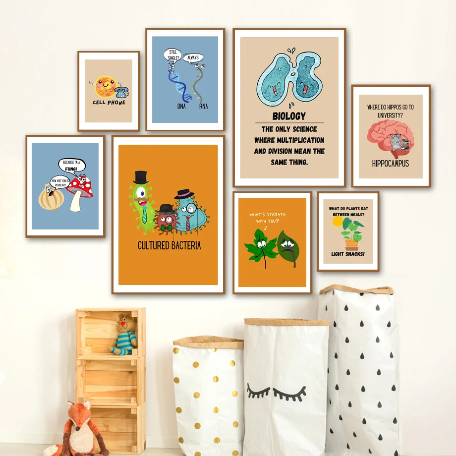 

Funny Science Biology School Educational DNA Wall Art Canvas Painting Nordic Posters And Prints Wall Picture For Classroom Decor