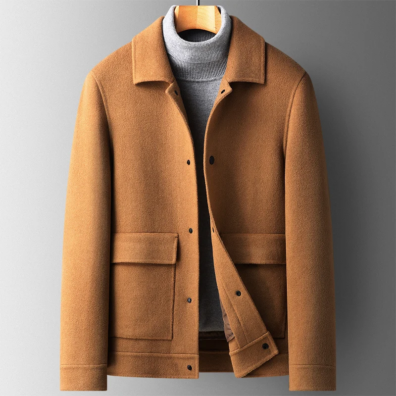 Falvlite осенне-зимняя куртка шерстяное пальто мужские двусторонние шерстяные