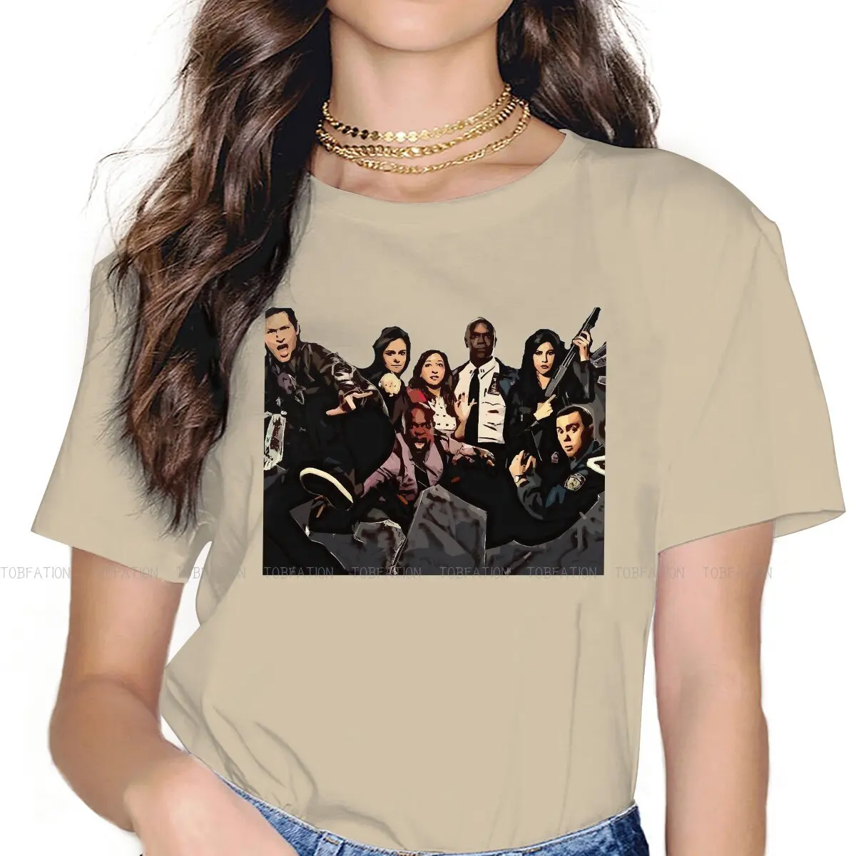 

Combat Newest TShirts Brooklyn Nine Nine Andy Samberg Peace Girl Graphic Pure Cotton T Shirt O Neck Oversized
