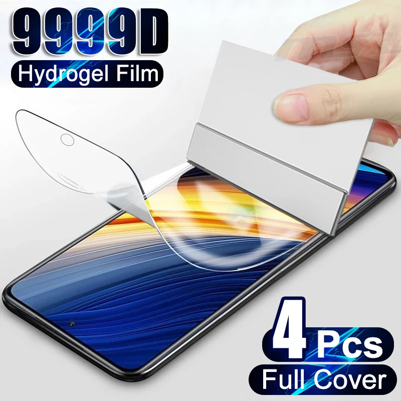 4Pcs Full Cover Hydrogel Film For Xiaomi Poco F4 GT Screen Protector