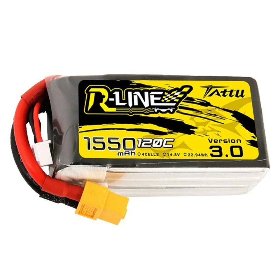 

Tattu RLINE 3,0 Lipo 4S 14,8 V 6S 22,2 V 1050/1300/1400/1550/1800 mah 120C XT60 Plug для FPV Racing Drone Battery Parts