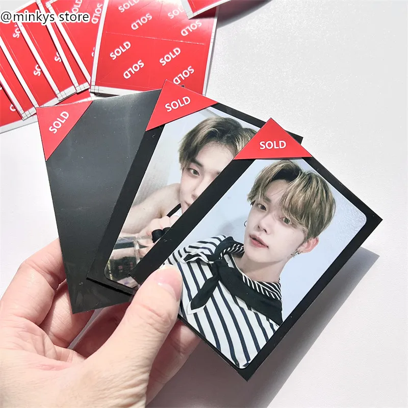 MINKYS 20 шт./лот милые красные наклейки с этикетками Kpop фотокарты буквы этикетки