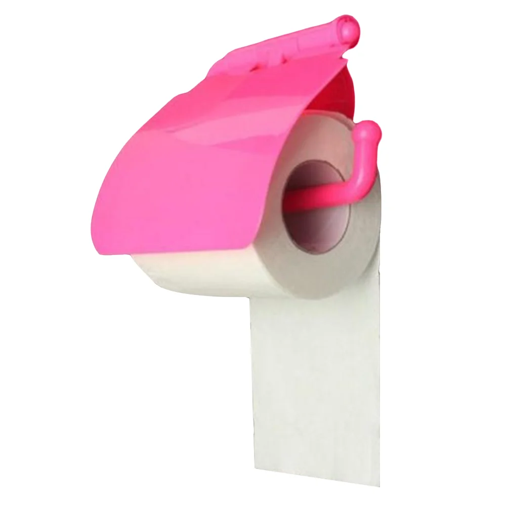 

Tissue Box Bathroom Lavatory Sucker Wall Mounted Holder Cover Roll Storage Accessory (Rose Red)