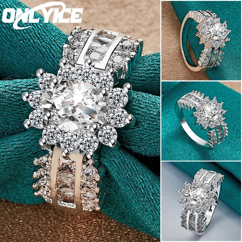 

Charm 925 Sterling Silver Noble Pretty AAAAA Zircon Ring For Women Size 7/8/9/10 Fashion Party Gift Engagement Wedding Jewelry