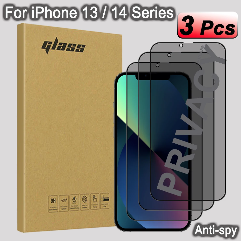 

3Pcs Screen Protectors For iPhone 13 Pro Max Mini Privacy Anti-Fingerprint Tempered Glass Compatible with iPhone 14 Pro Anti-Spy