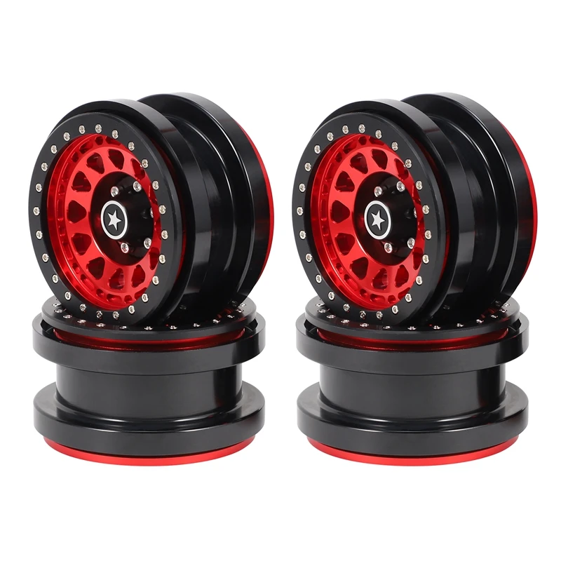 

NEW-4PCS CNC Aluminum 2.9 Inch Beadlock Wheel Hub Rim For 1/6 RC Crawler Car Axial SCX6 Jeep JLU Wrangler Upgrade Parts