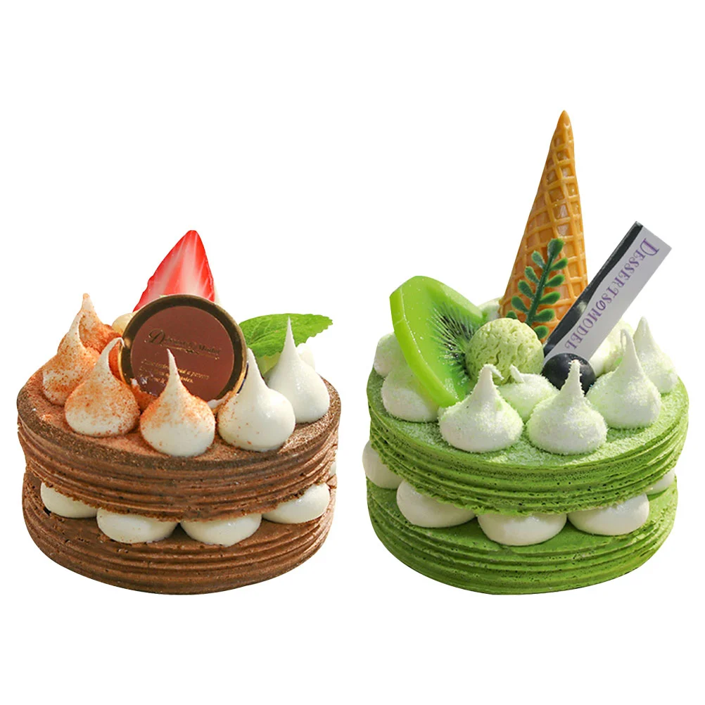 

2 Pcs Artificiales Para Artificial Cake Cupcakes False Cake Toy Cake Simulated Cake Props Simulation Cake