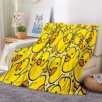 blanket yellow duck flannel soft warm blanket cute printed quilt bedding for travel bedroom blanket kids gift
