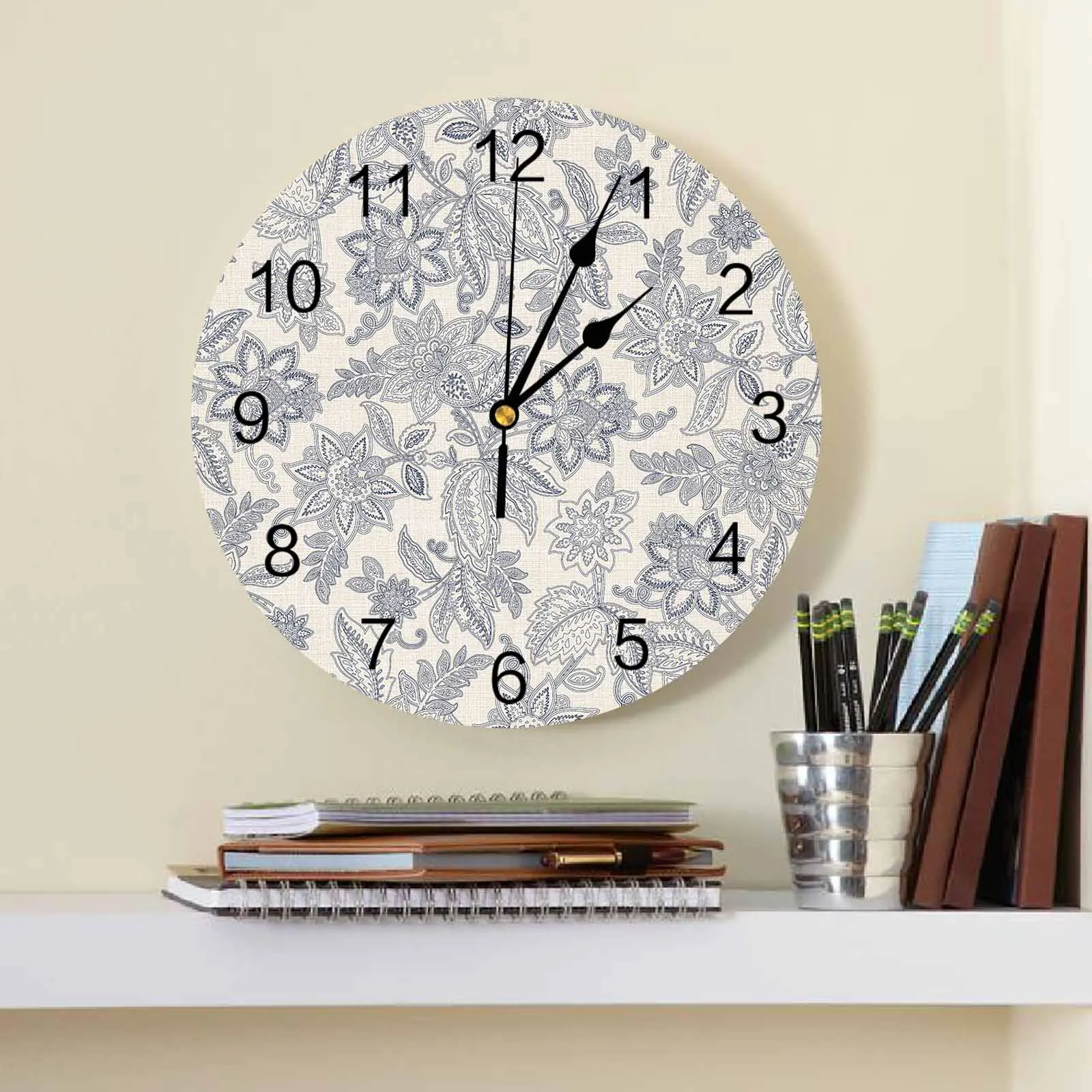 Настенные часы в стиле ретро большие современные круглые бесшумные для кухни