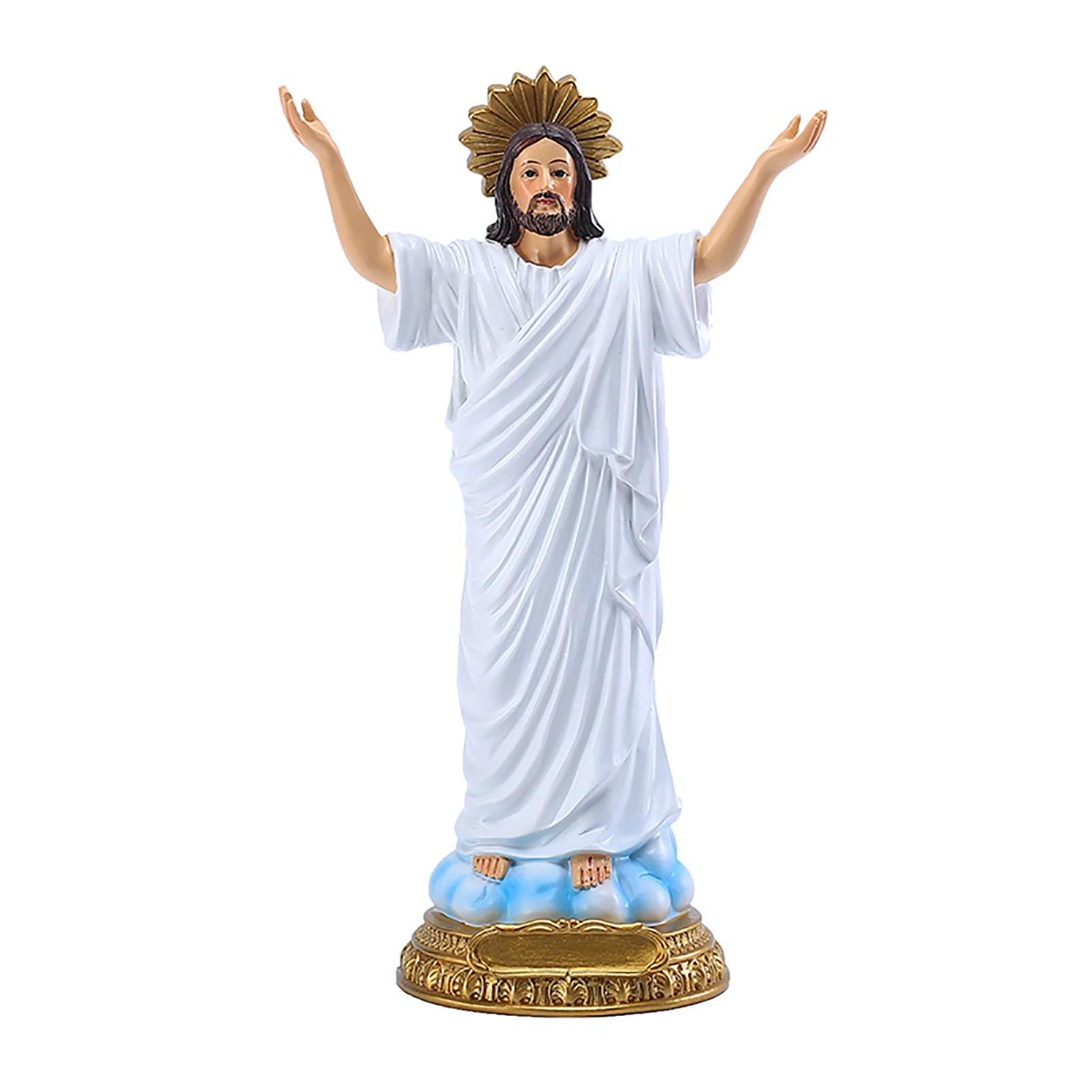

8.85 Inch Jesus Statues And Figurines Sacred Jesus With Open Arms Spiritual Decorations And Religious Gifts Resin Statue White