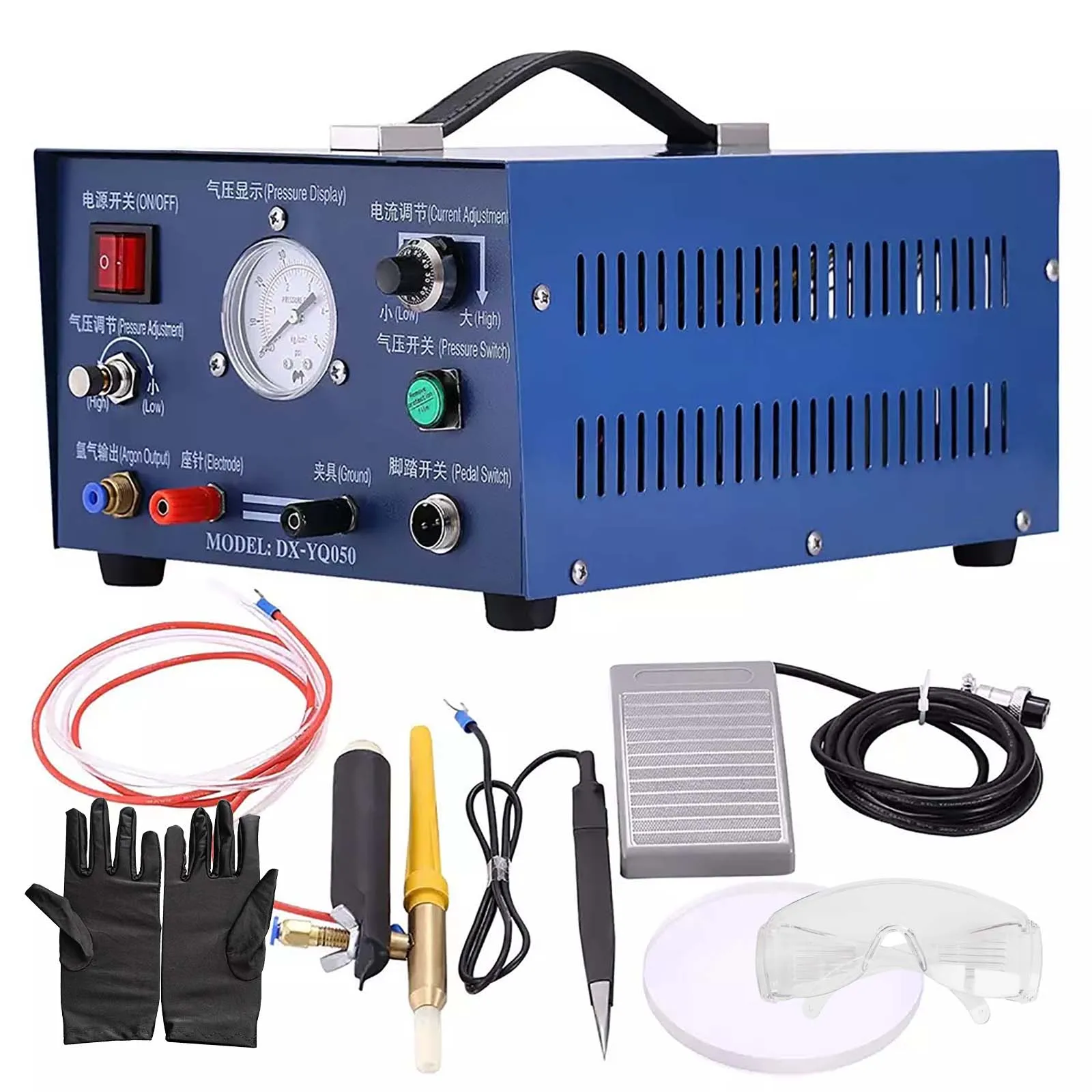 50A Pulse Argon Spot Welder Welding Adjustable High Power Spot Welder Electric Soldering Tool for Jewelry Gold Silver Platinum