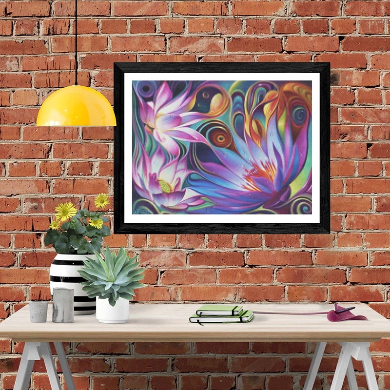 "KAMY YI 5d Diamond Cross DIY Mosaic DYNAMIC FLORAL FANTASY II Home