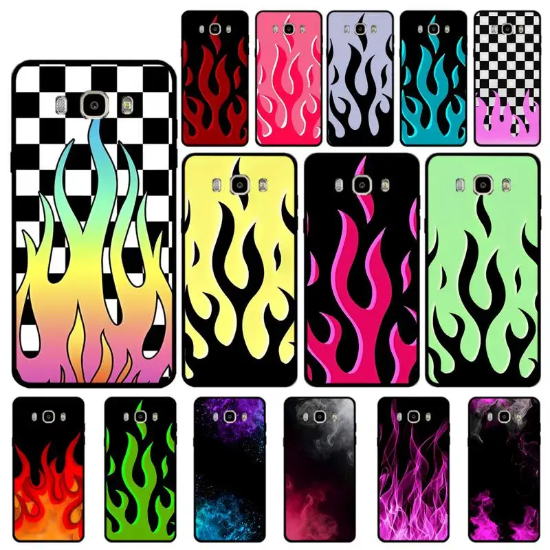 

Fashion Red Flames Phone Case For Samsung J 7 plus 7core J7 neo J6 plus prime J6 J4 J5 Mobile Cover