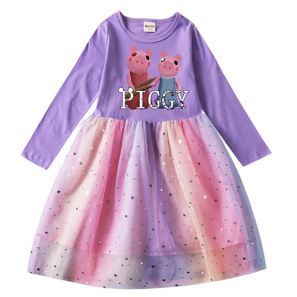 

Детское Хлопковое платье с длинным рукавом, для девочек