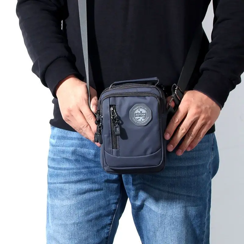 New Men's Waterproof  Multi-Functional Large Capacity Crossbody Mini Handbag Multi-Compartment Travel Leisure Crossbody Shoulder