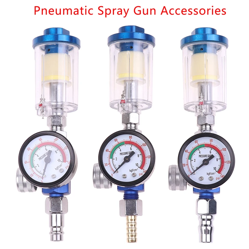 

1Pc Spray Gun Air Regulator Gauge In-line Oil Water Trap Filter Separator JP/EU/US Adapter Pneumatic Tools For Airbrush