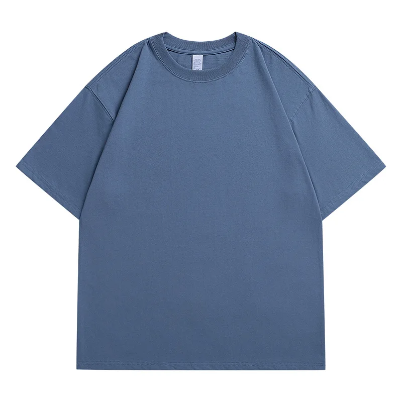 

Футболка мужская хлопковая с коротким рукавом, повседневная мешковатая Однотонная рубашка, уличная одежда в стиле Харадзюку, черный цвет, л...