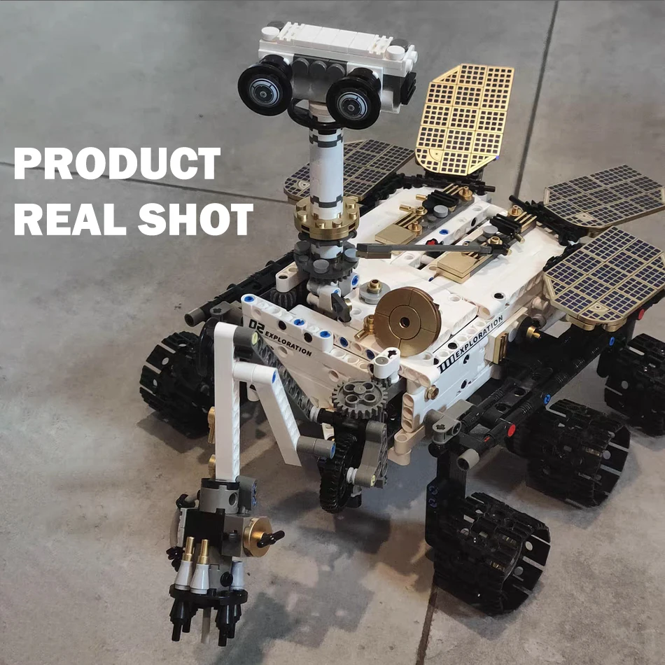 Фото MOC Science Технический Марс Исследование Ровер Модель Строительные Блоки Наборы Кирпичей RC Программирование Приложение Развивающие Игрушки для Детей Подарок №2